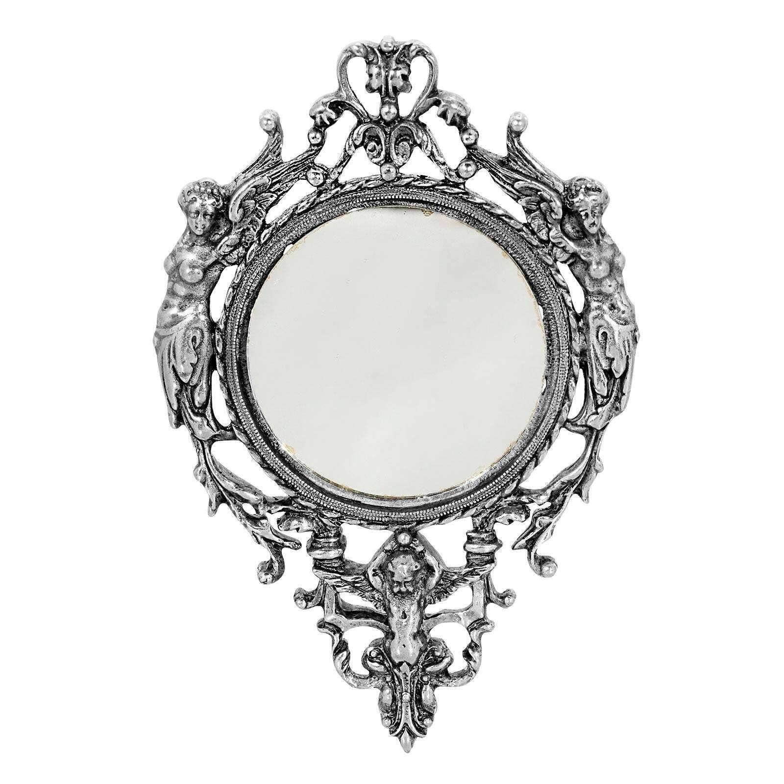 1928 Jewelry Los Angeles Crystal Flower Handheld Lipstick Mirror