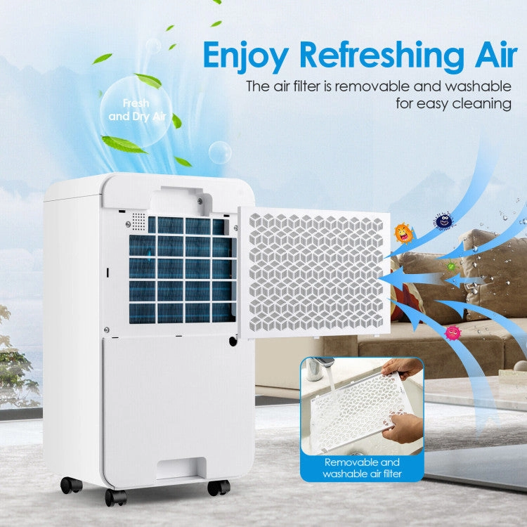 32 Pints 2000 Sq. Ft Dehumidifier for Home and Basements With 3-Color Digital Display-White