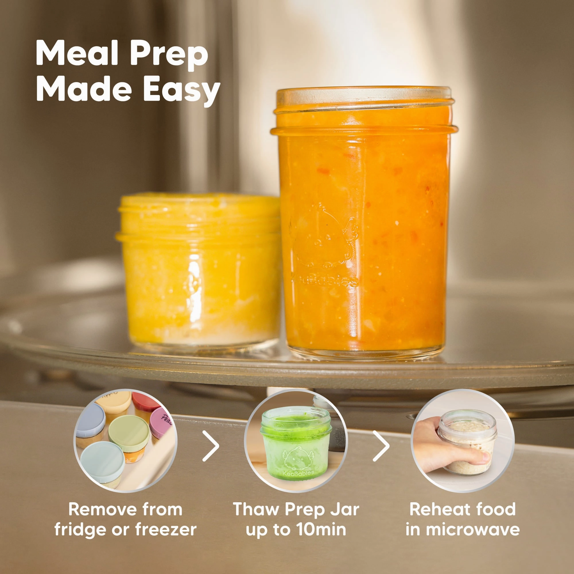 4-Pack Prep Jars Food Glass Containers (Musk Dusk)