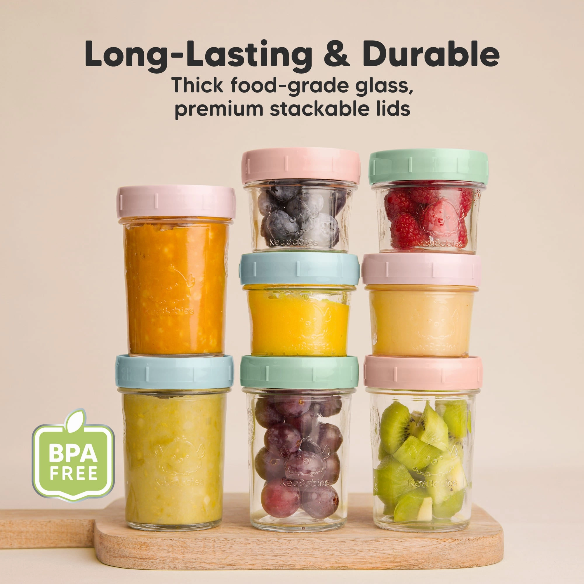 4-Pack Prep Jars Food Glass Containers (Musk Dusk)