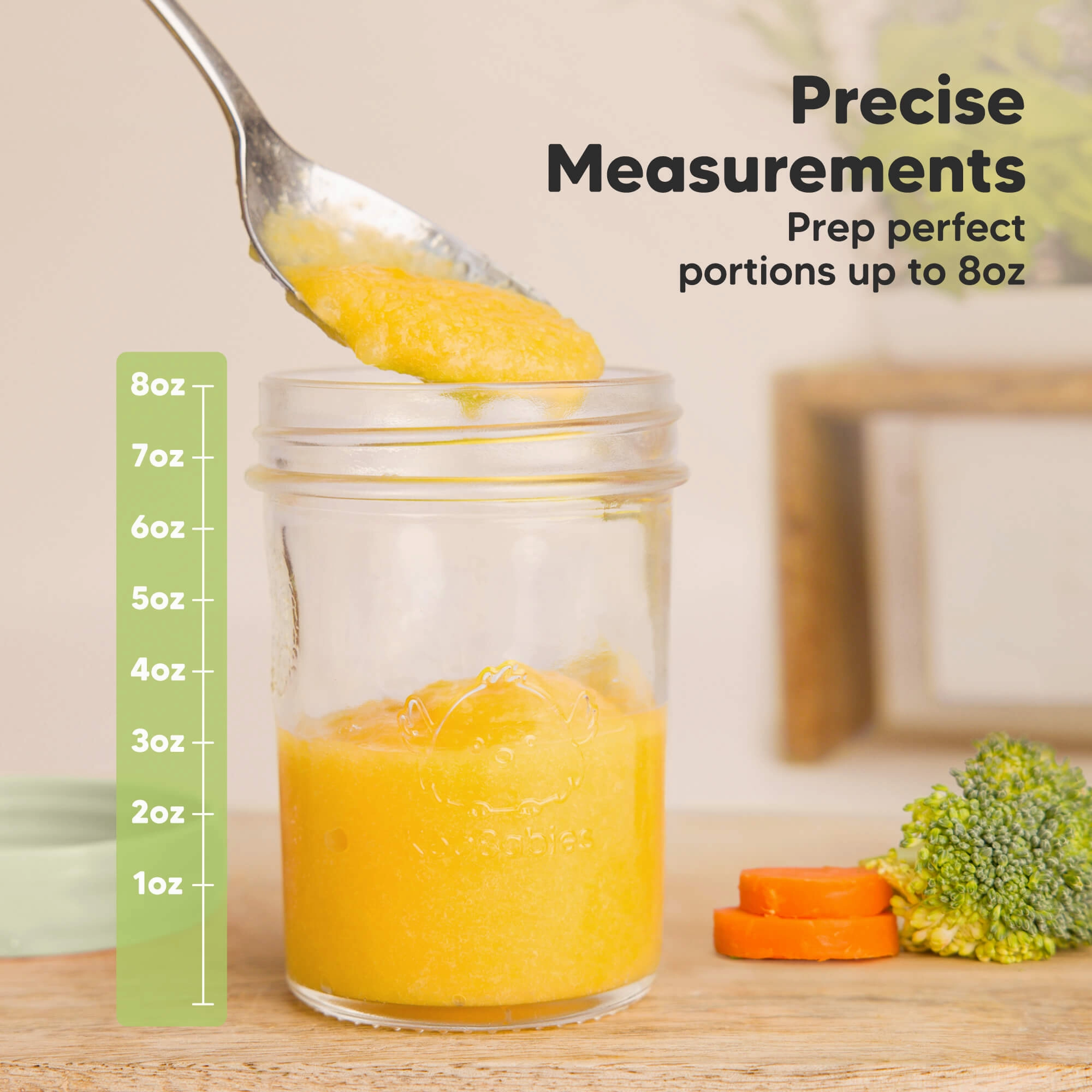 4-Pack Prep Jars Food Glass Containers (Sage)