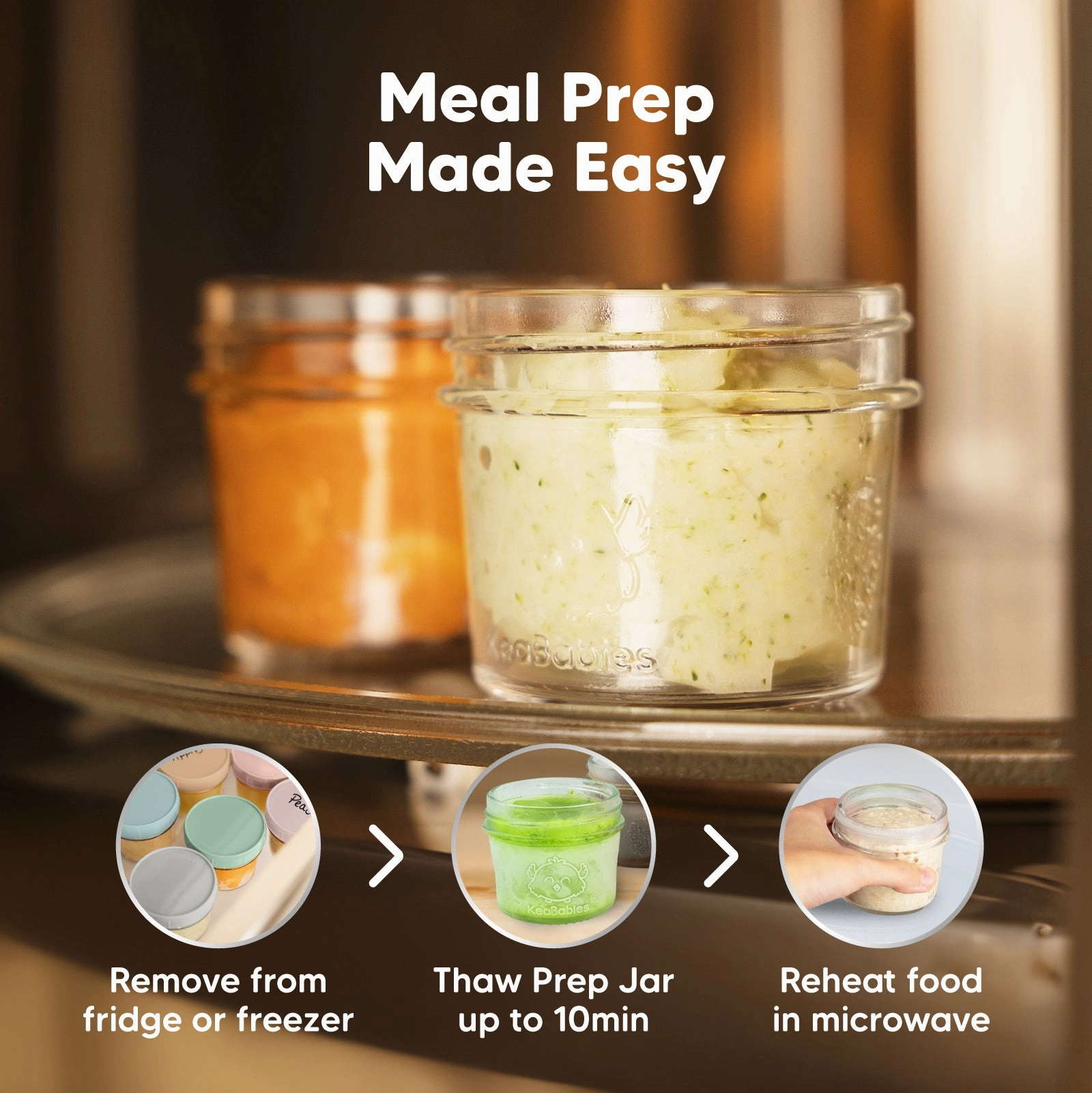6-Pack Prep Jars Food Glass Containers (Musk Dusk)
