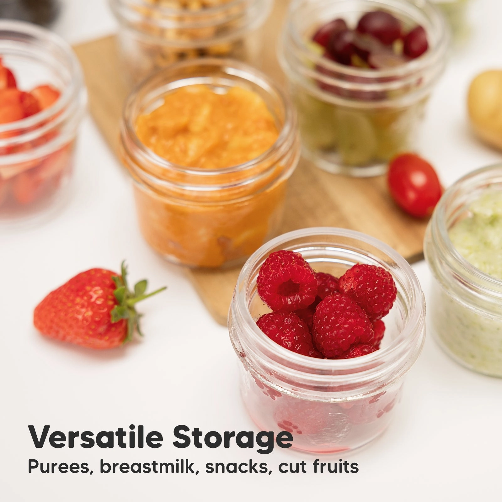 6-Pack Prep Jars Food Glass Containers (Musk Dusk)