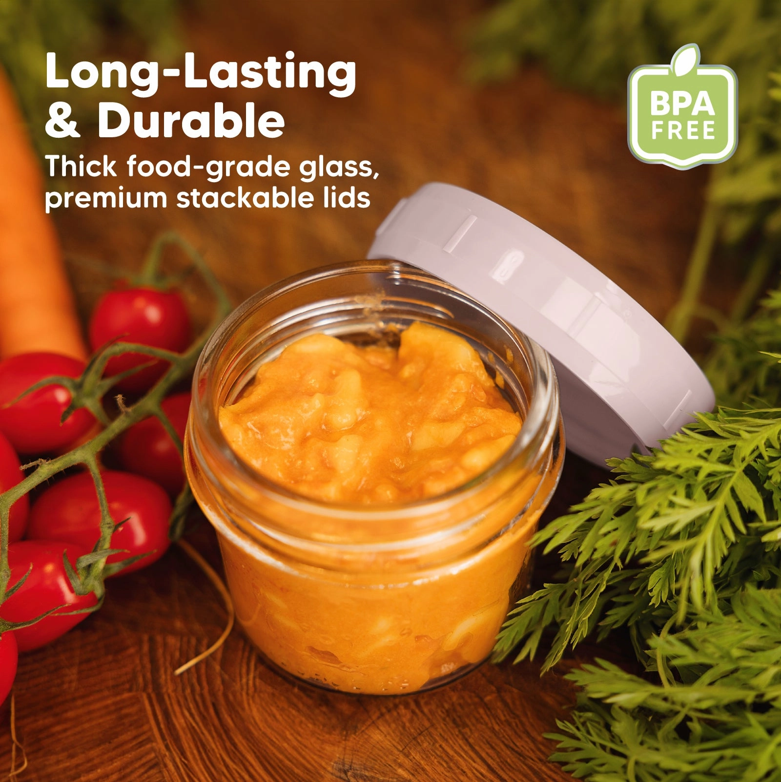 6-Pack Prep Jars Food Glass Containers (Musk Dusk)