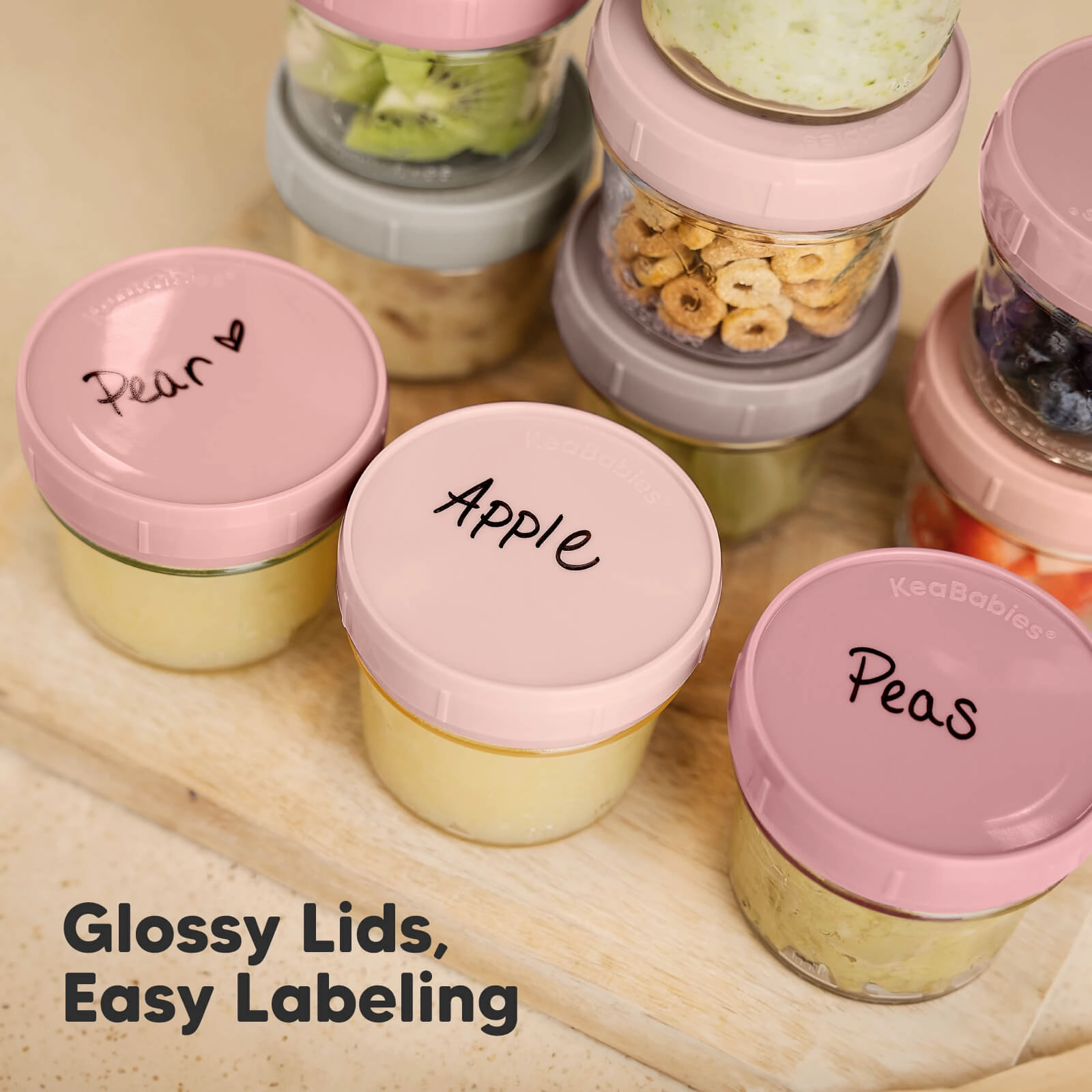 6-Pack Prep Jars Food Glass Containers (Roseate)