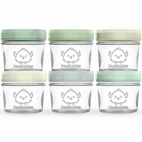 6-Pack Prep Jars Food Glass Containers (Sage)
