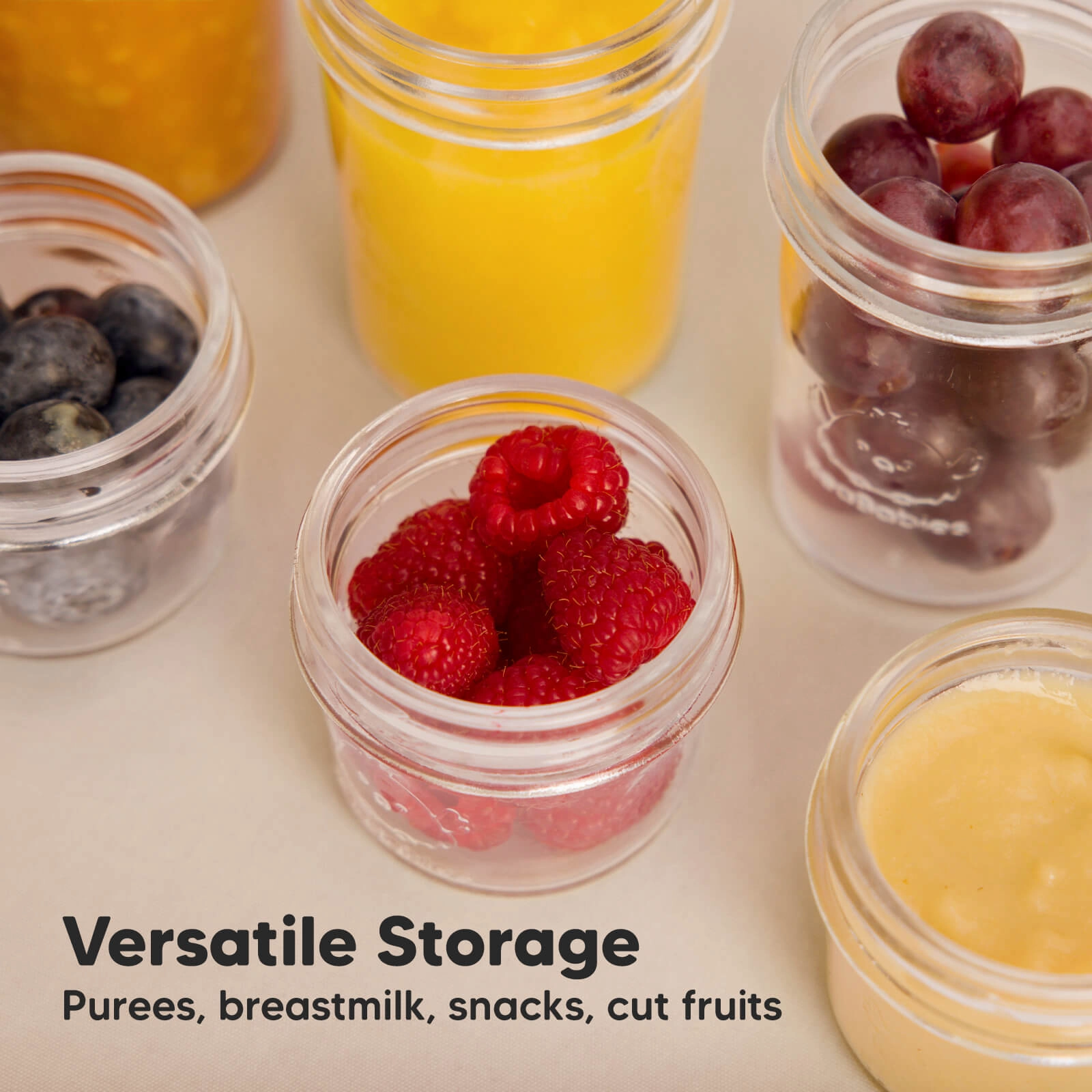 8-Pack Prep Jars Food Glass Containers (Sage)