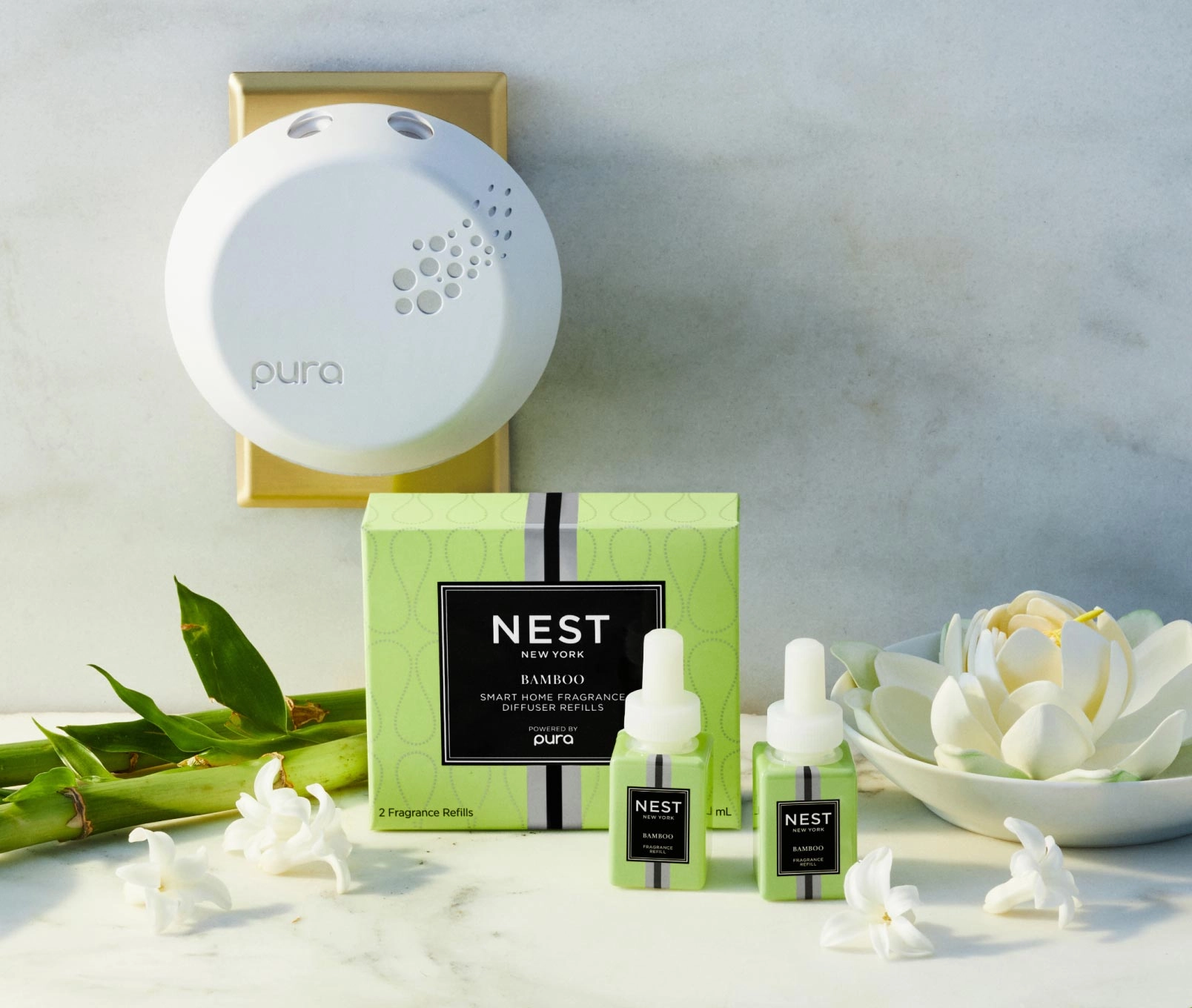 Bamboo Refill Duo for NEST x Pura Smart Home Fragrance Diffuser - Smart Vials