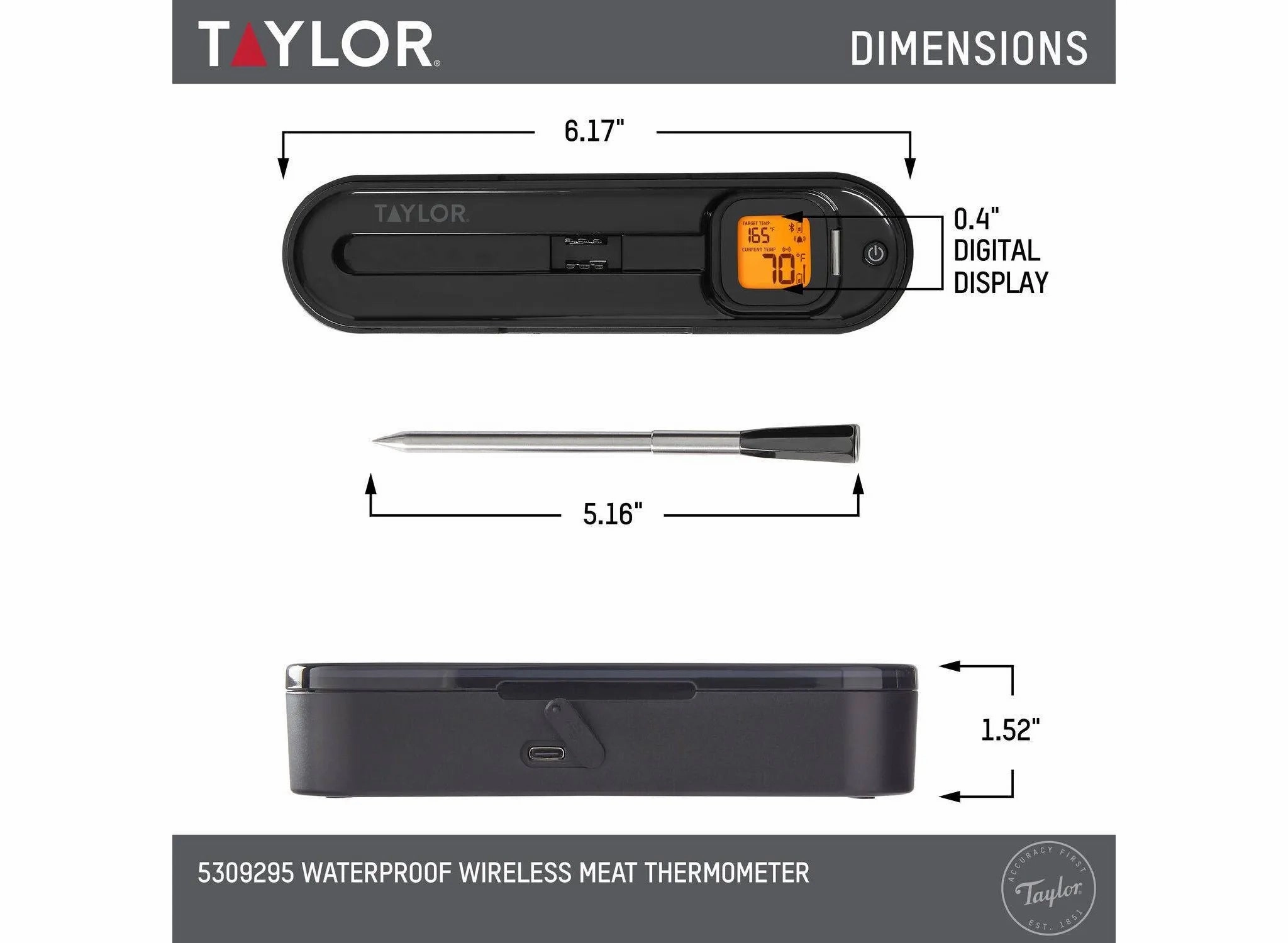 Bluetooth App Wireless Digital Cooking Kitchen Meat Thermometer
