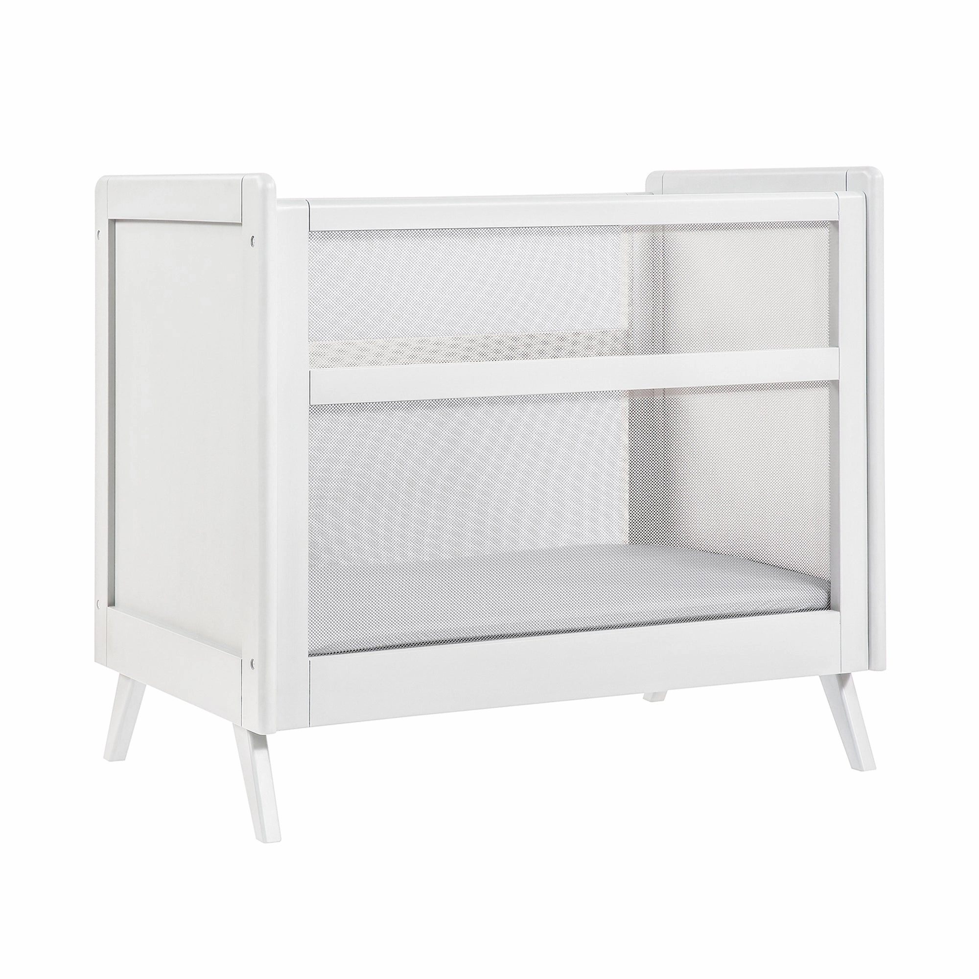 Breathable™ Mesh 2-in-1 Mini Crib — White — Greenguard Gold Certified