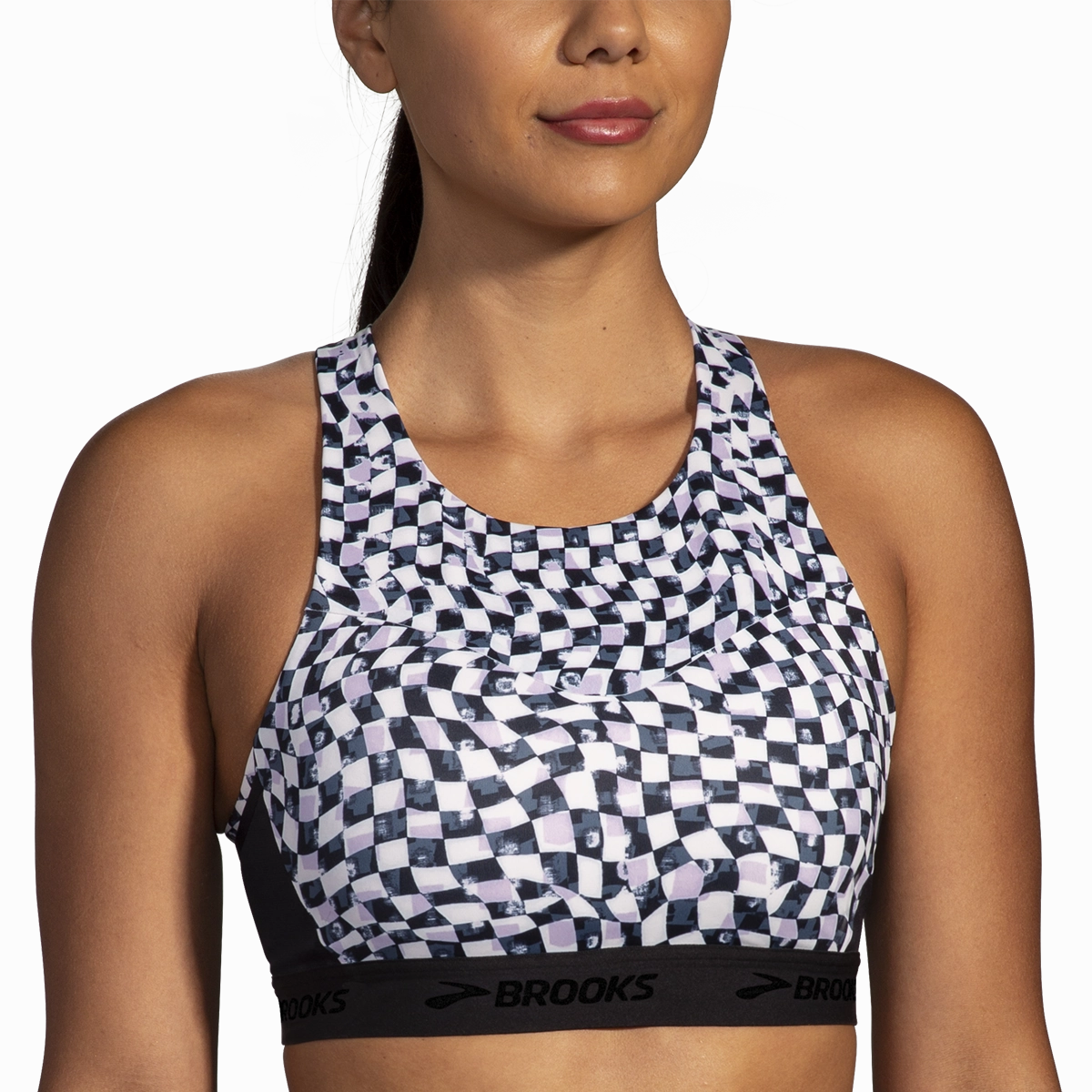 Brooks Drive 3 Pocket Run Bra - Speed Check B/W