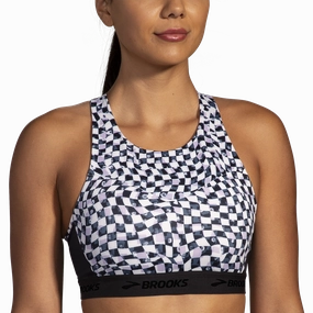 Brooks Drive 3 Pocket Run Bra - Speed Check B/W