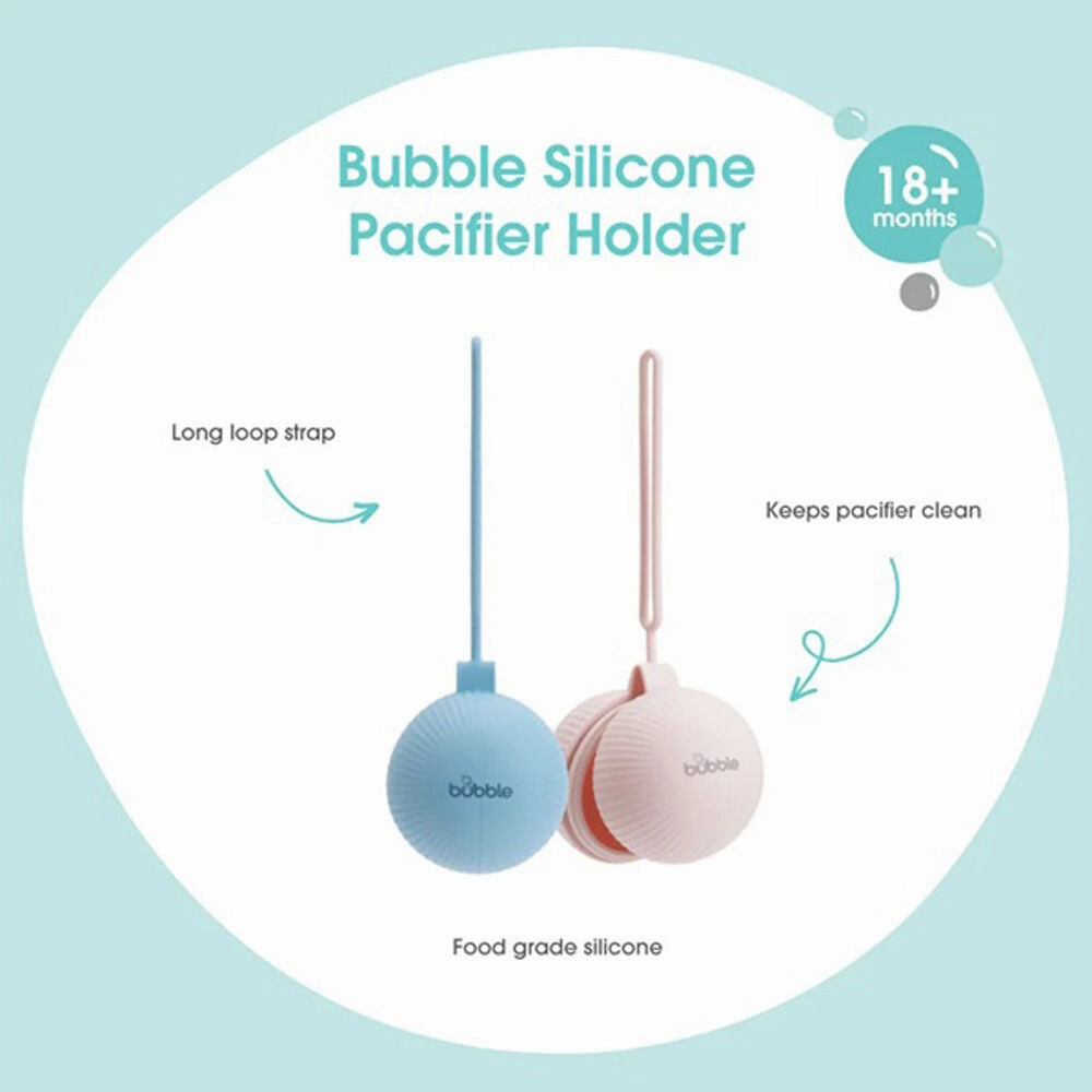 Bubble Silicone Pacifier Holder Blue