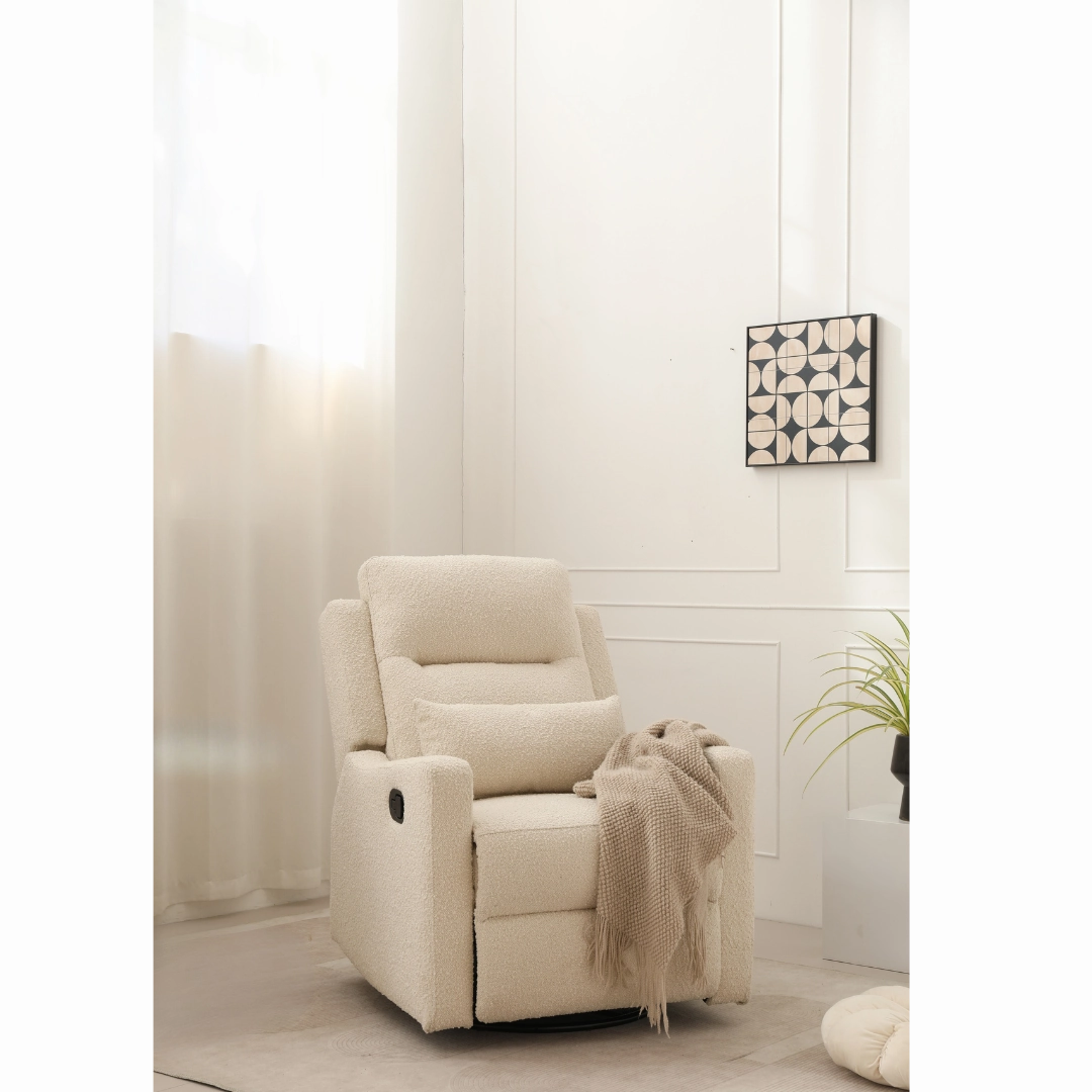 COCOON Rio Recliner Glider Chair In Boucle