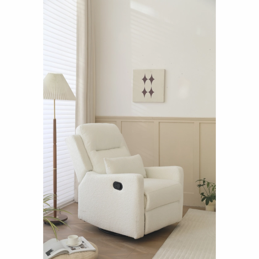 COCOON Rio Recliner Glider Chair In Boucle