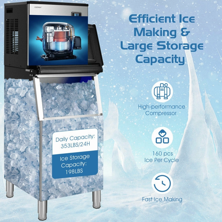 Costway 353LBS/24H Split Commercial Ice Maker with 198 LBS Storage Bin