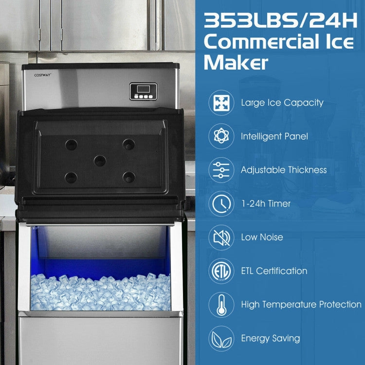 Costway 353LBS/24H Split Commercial Ice Maker with 198 LBS Storage Bin