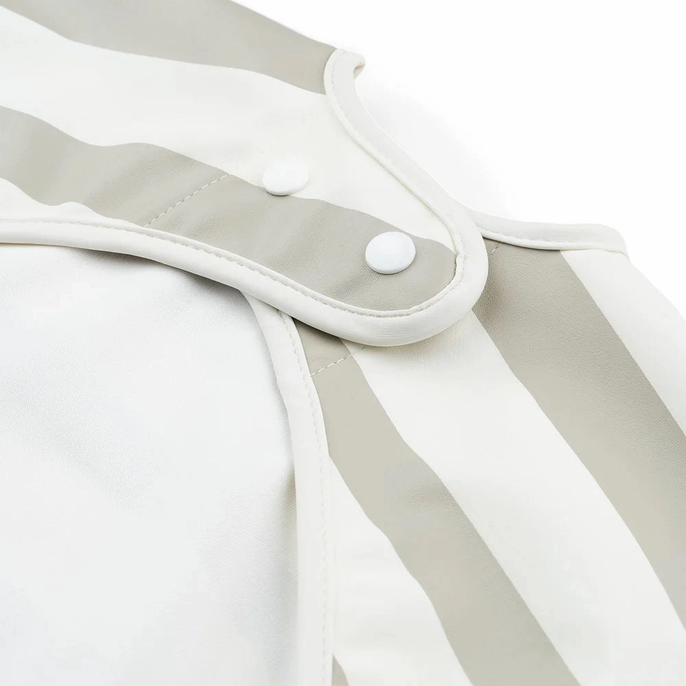 Done By Deer Sleeved Pocket Bib Stripes Sand