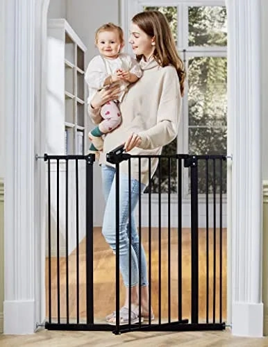 Extra Tall Baby Gate for Stairs and Doorways, 29”to 39.6“ Adjustable Width with 36”Height, Black