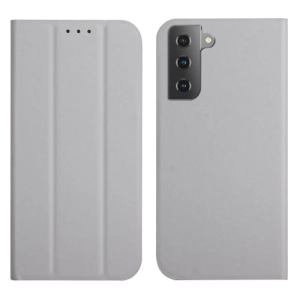 For Samsung Galaxy S21  5G 3-Folding Ultrathin Skin Feel Magnetic Solid Color Horizontal Flip