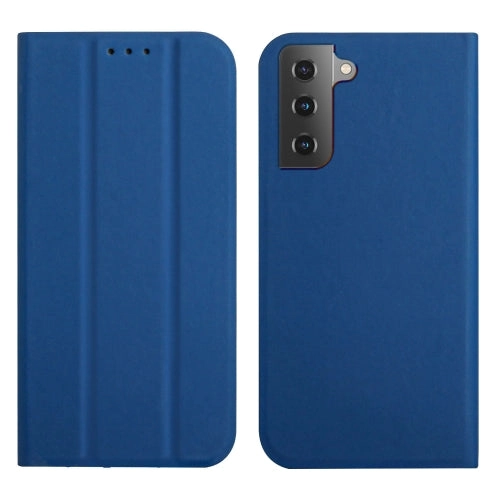 For Samsung Galaxy S21  5G 3-Folding Ultrathin Skin Feel Magnetic Solid Color Horizontal Flip