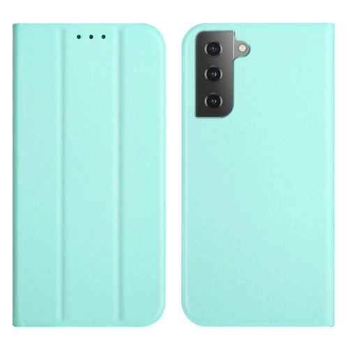 For Samsung Galaxy S21  5G 3-Folding Ultrathin Skin Feel Magnetic Solid Color Horizontal Flip