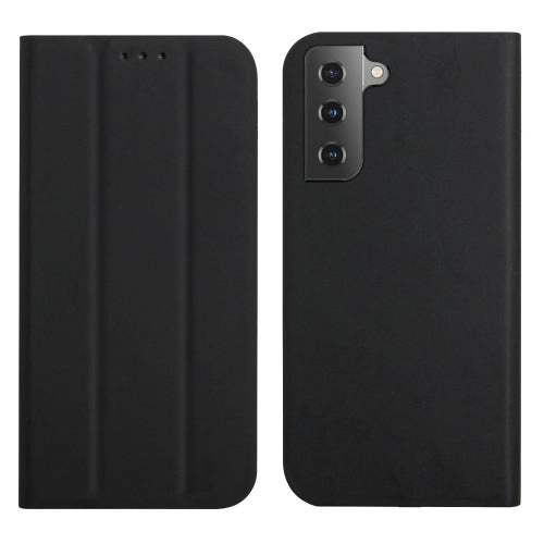 For Samsung Galaxy S21  5G 3-Folding Ultrathin Skin Feel Magnetic Solid Color Horizontal Flip