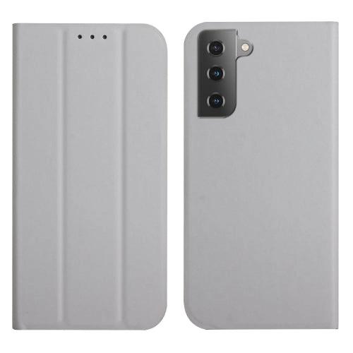 For Samsung Galaxy S21  5G 3-Folding Ultrathin Skin Feel Magnetic Solid Color Horizontal Flip
