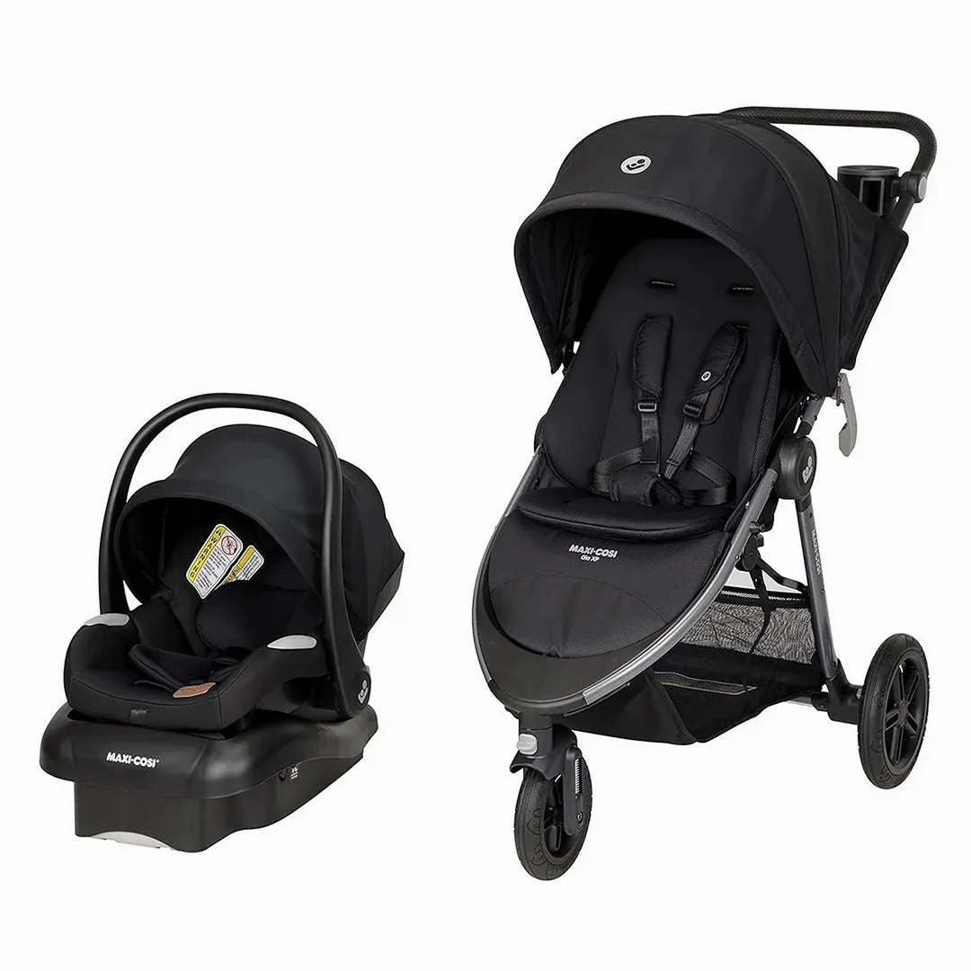 Gia XP Luxe 3-Wheel Travel System - Midnight Black