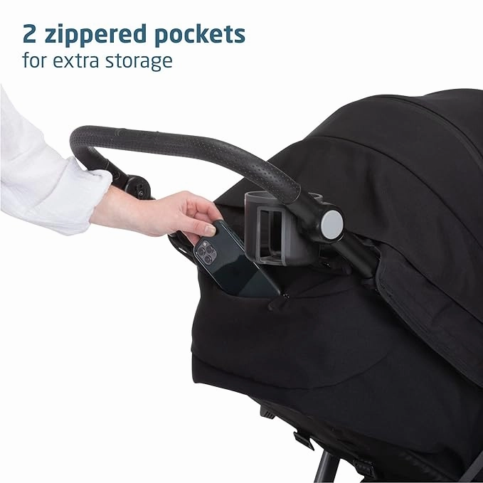 Gia XP Luxe 3-Wheel Travel System - Midnight Black