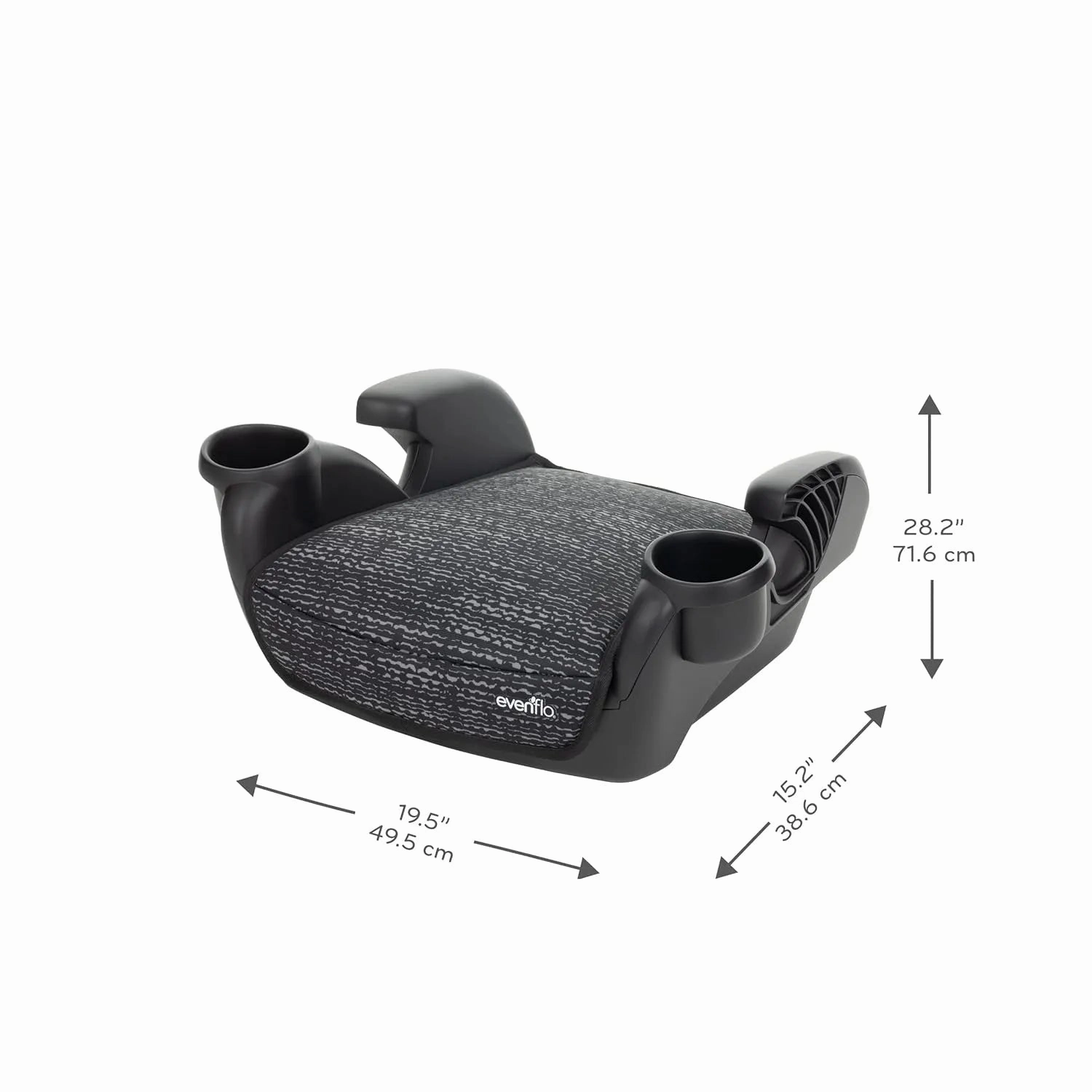 GoTime No Back Booster Car Seat, Forward Facing (Static Black) Static Black Geometric