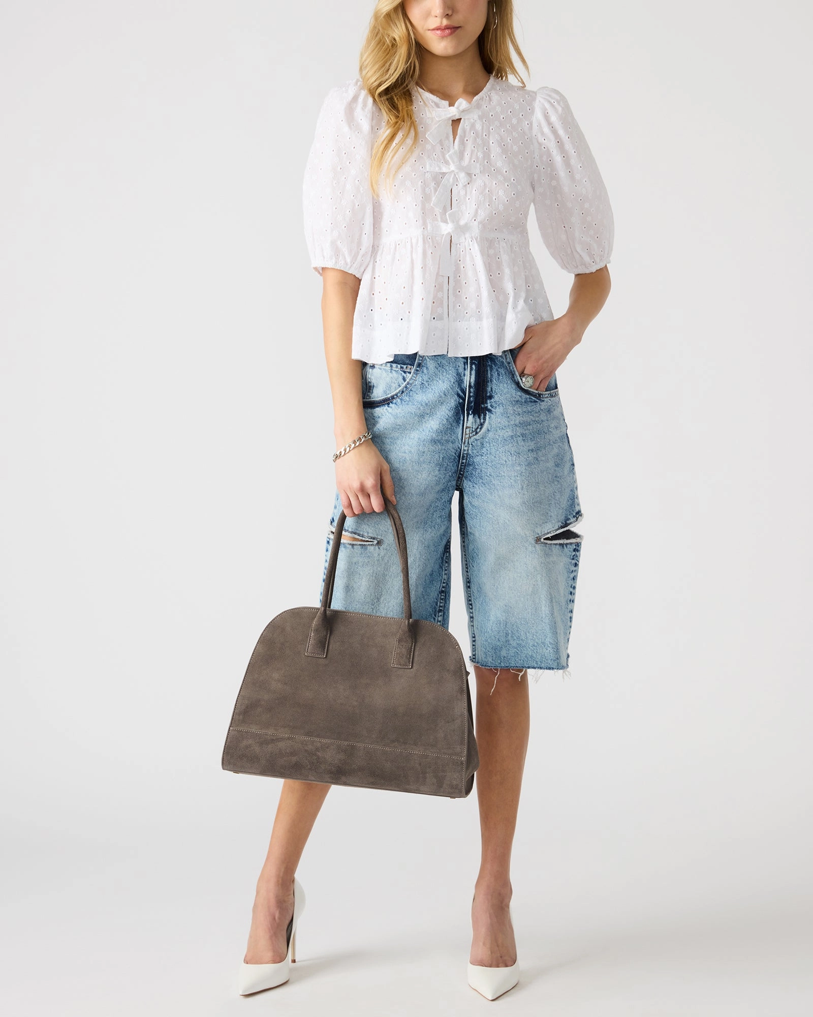 HEIDEE BAG GREY SUEDE