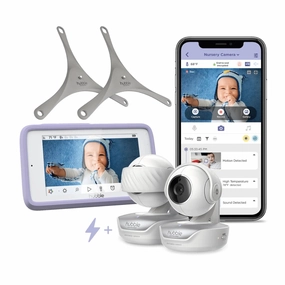 Hubble Nursery Pal Deluxe Twin 5" Smart HD Wi-Fi Video Baby Monitor - White