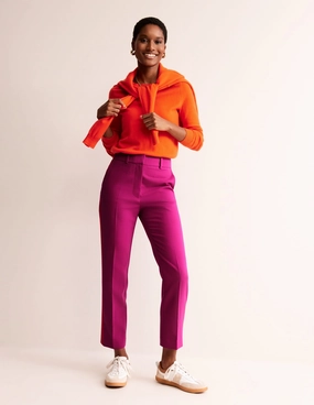 Kew Side Stripe Trousers-Rose Violet, Red Stripe