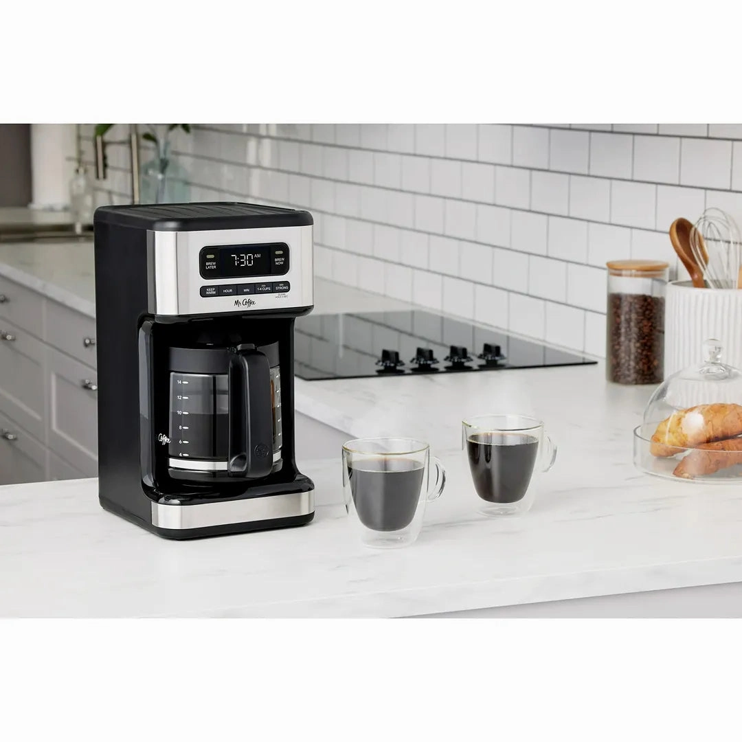 Light Stainless Steel 14-Cup Programmable Coffee Maker