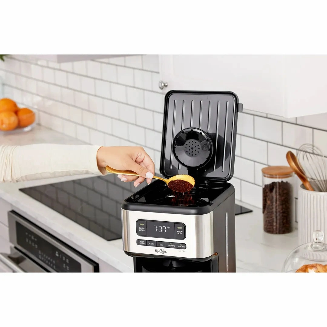 Light Stainless Steel 14-Cup Programmable Coffee Maker