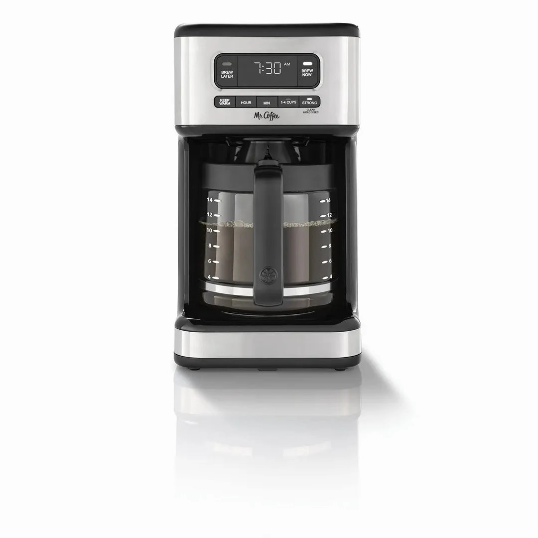 Light Stainless Steel 14-Cup Programmable Coffee Maker