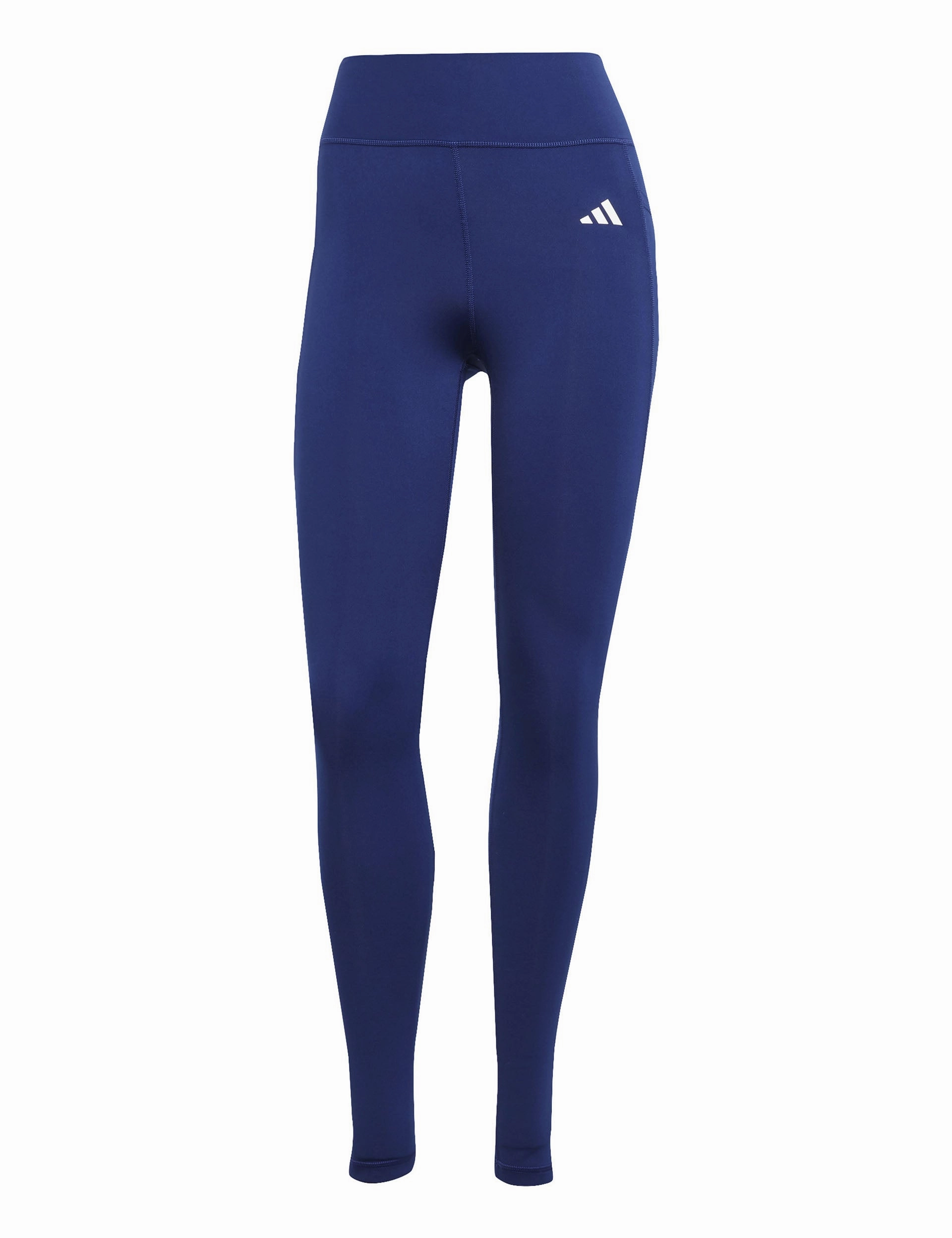 Optime Essentials Stash Pocket Full-Length Leggings - Dark Blue/White