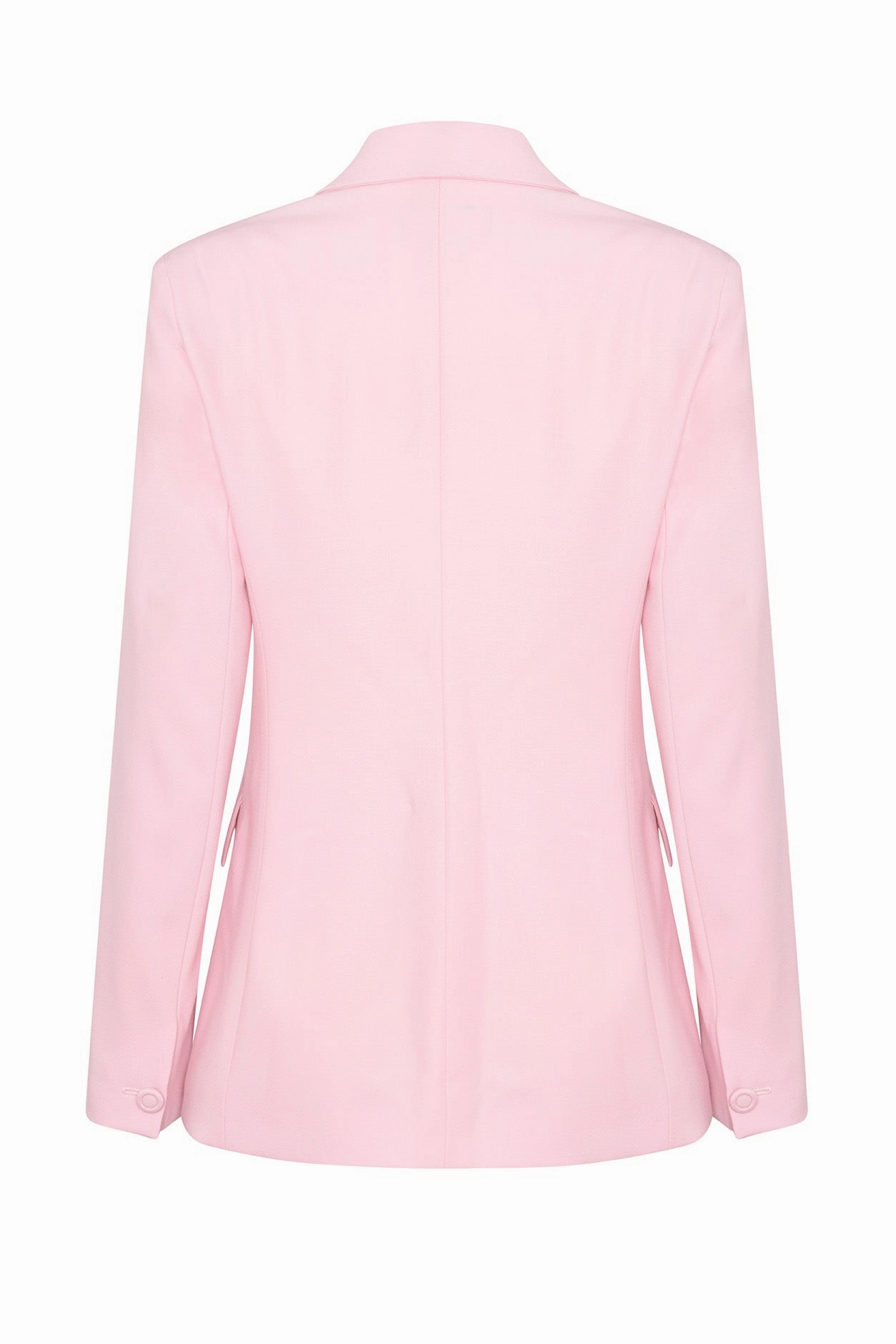 Pale Pink Wool Faille Double Breasted Blazer Jacket - Imogen