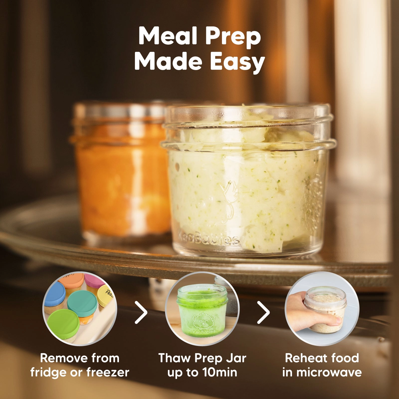 Prep Jars Baby Food Storage Glass Container (Kea)