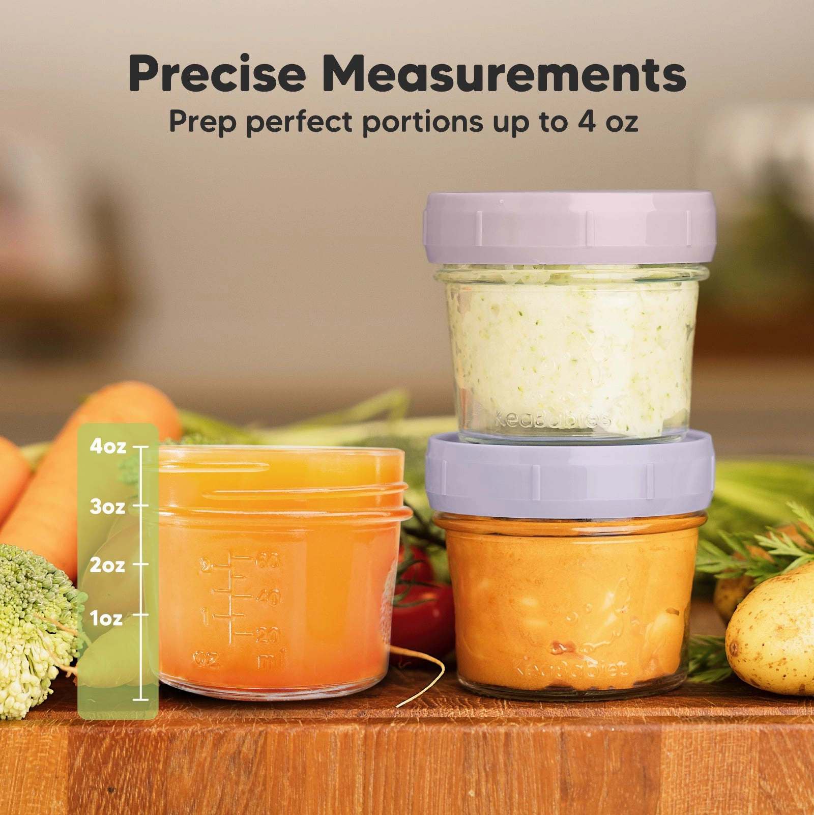 Prep Jars Baby Food Storage Glass Container (Lilac)