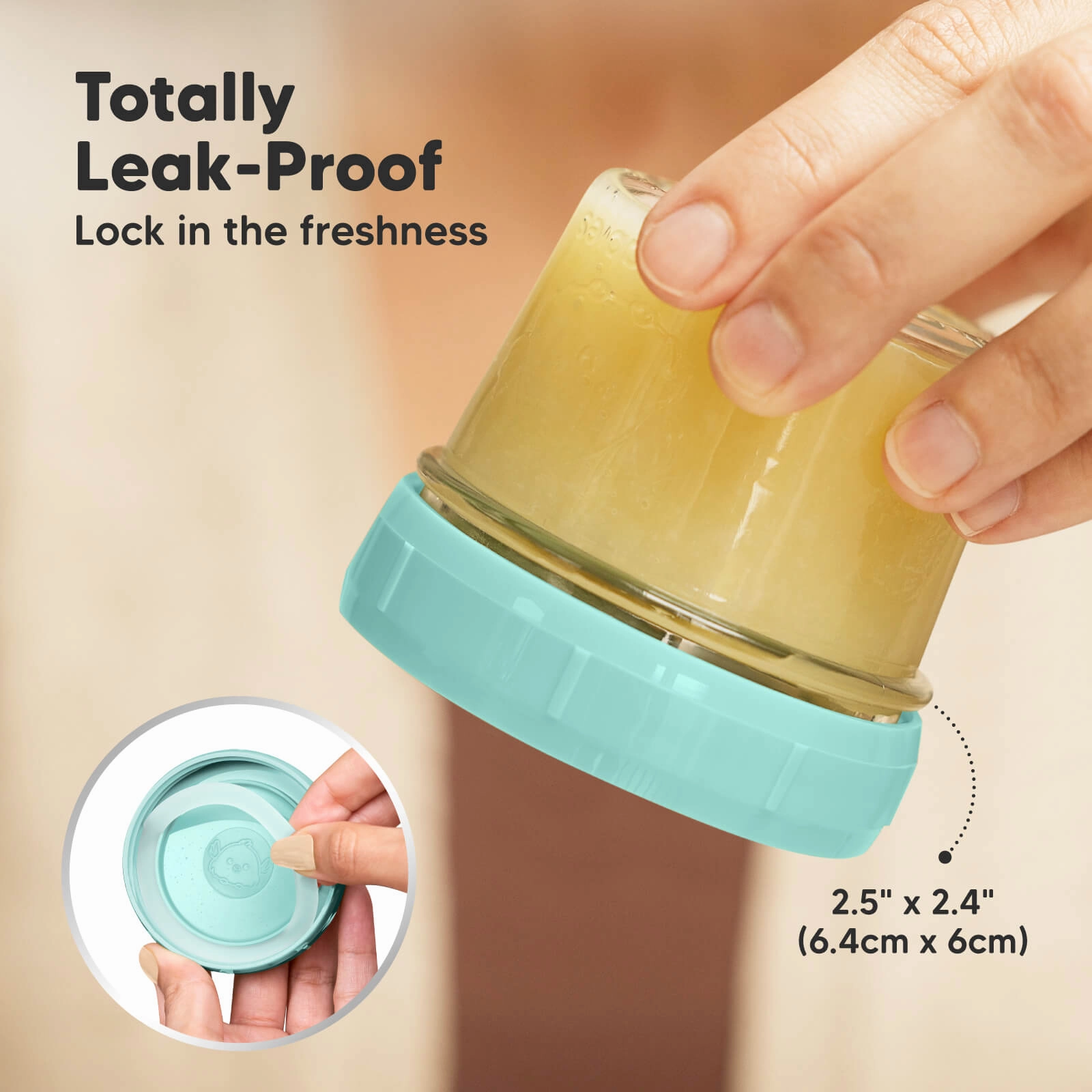 Prep Jars Baby Food Storage Glass Container (Pastels)