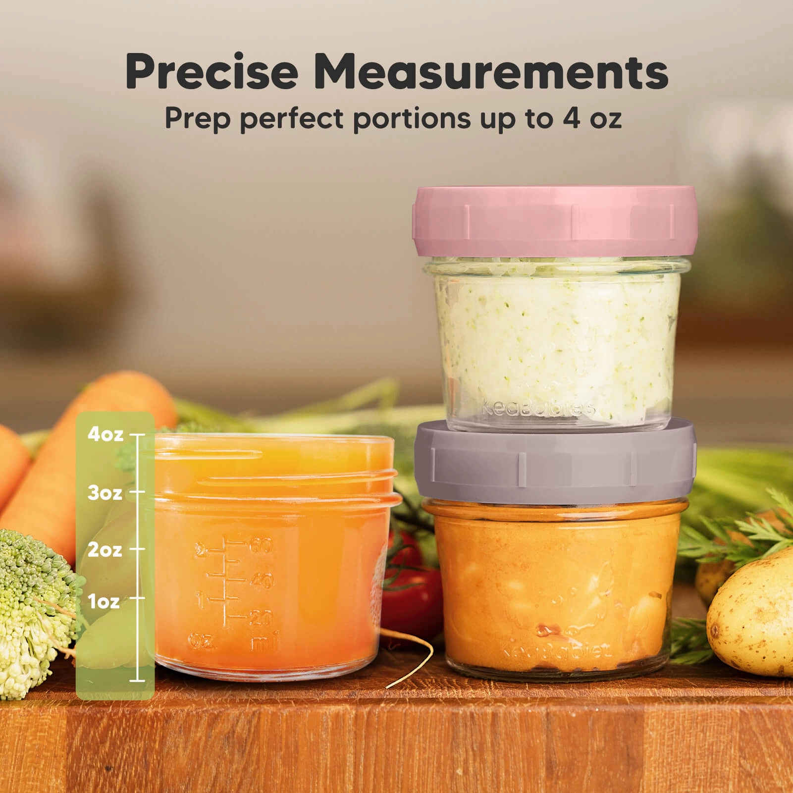 Prep Jars Baby Food Storage Glass Container (Roseate)