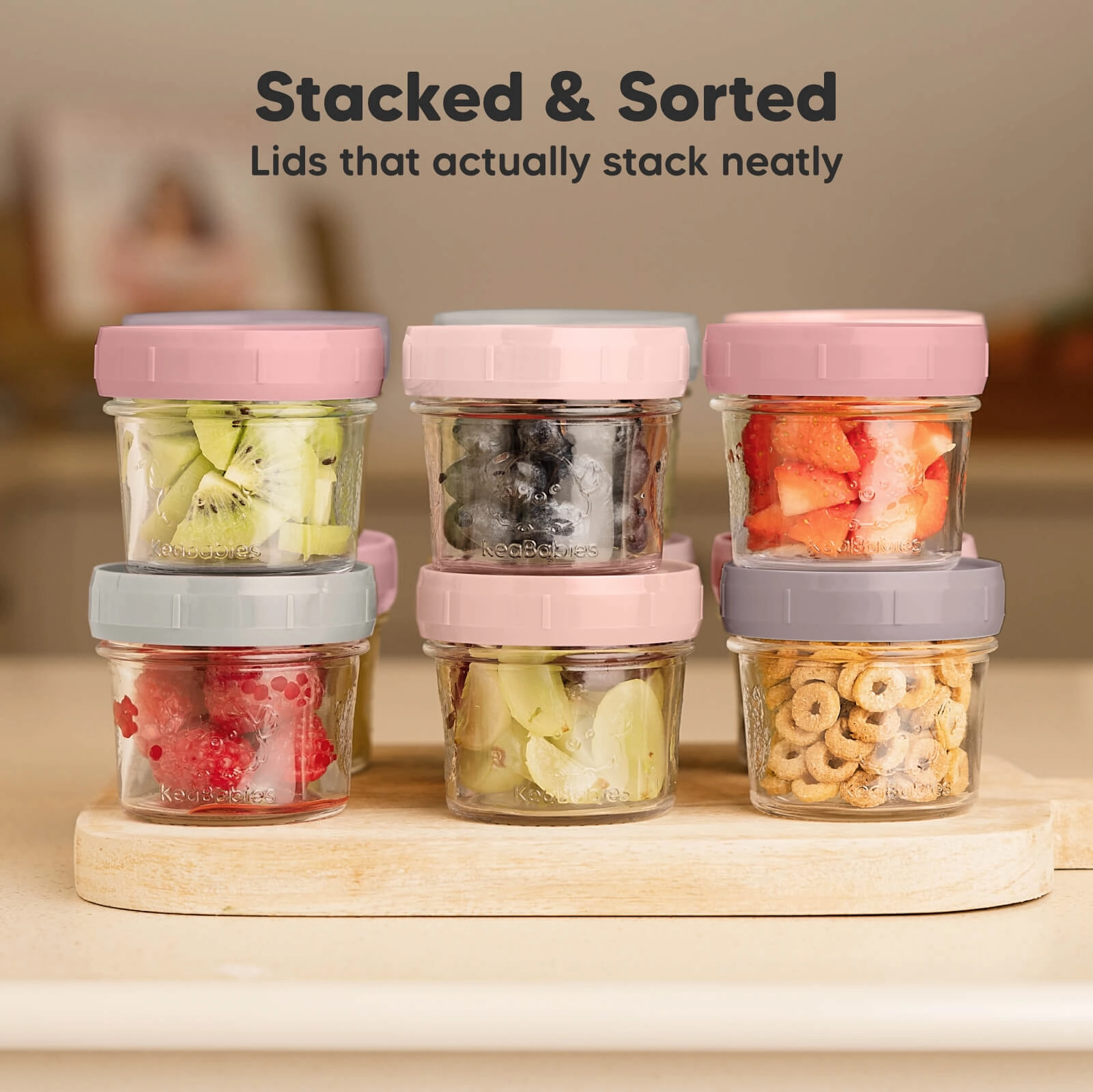 Prep Jars Baby Food Storage Glass Container (Roseate)