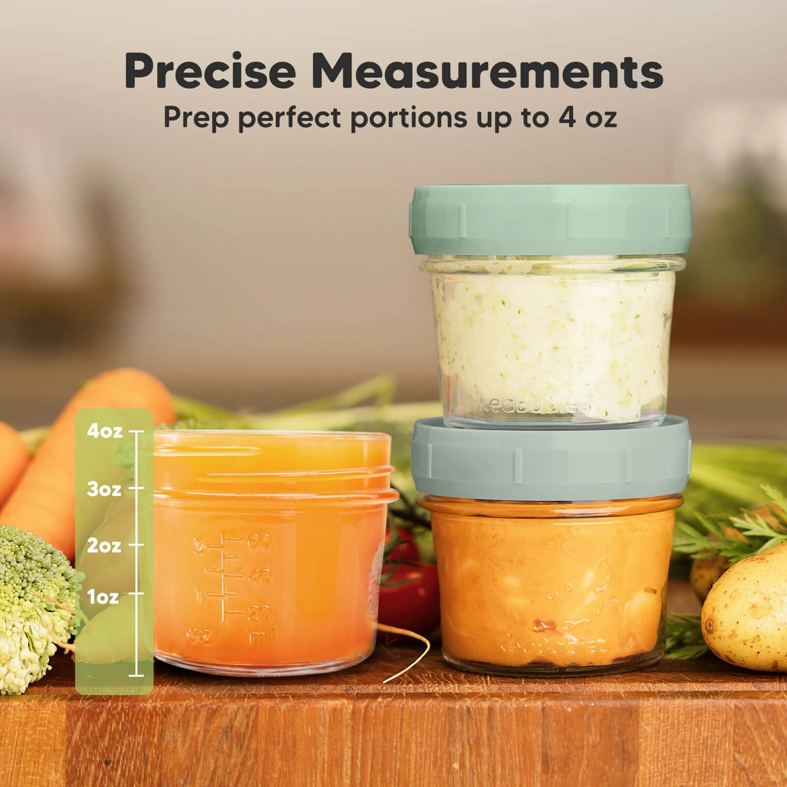 Prep Jars Baby Food Storage Glass Container (Sage)