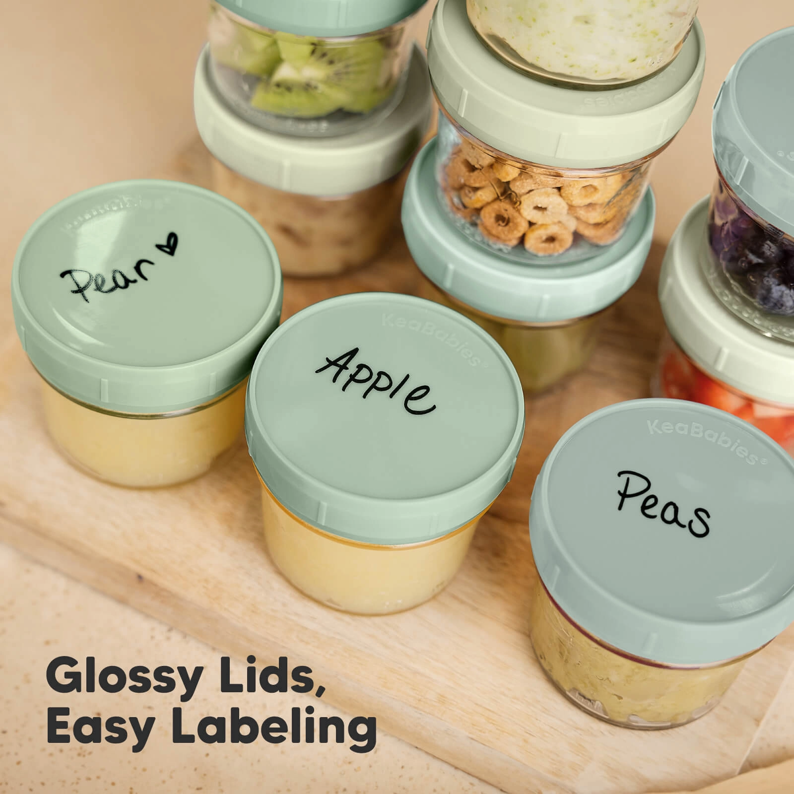 Prep Jars Baby Food Storage Glass Container (Sage)