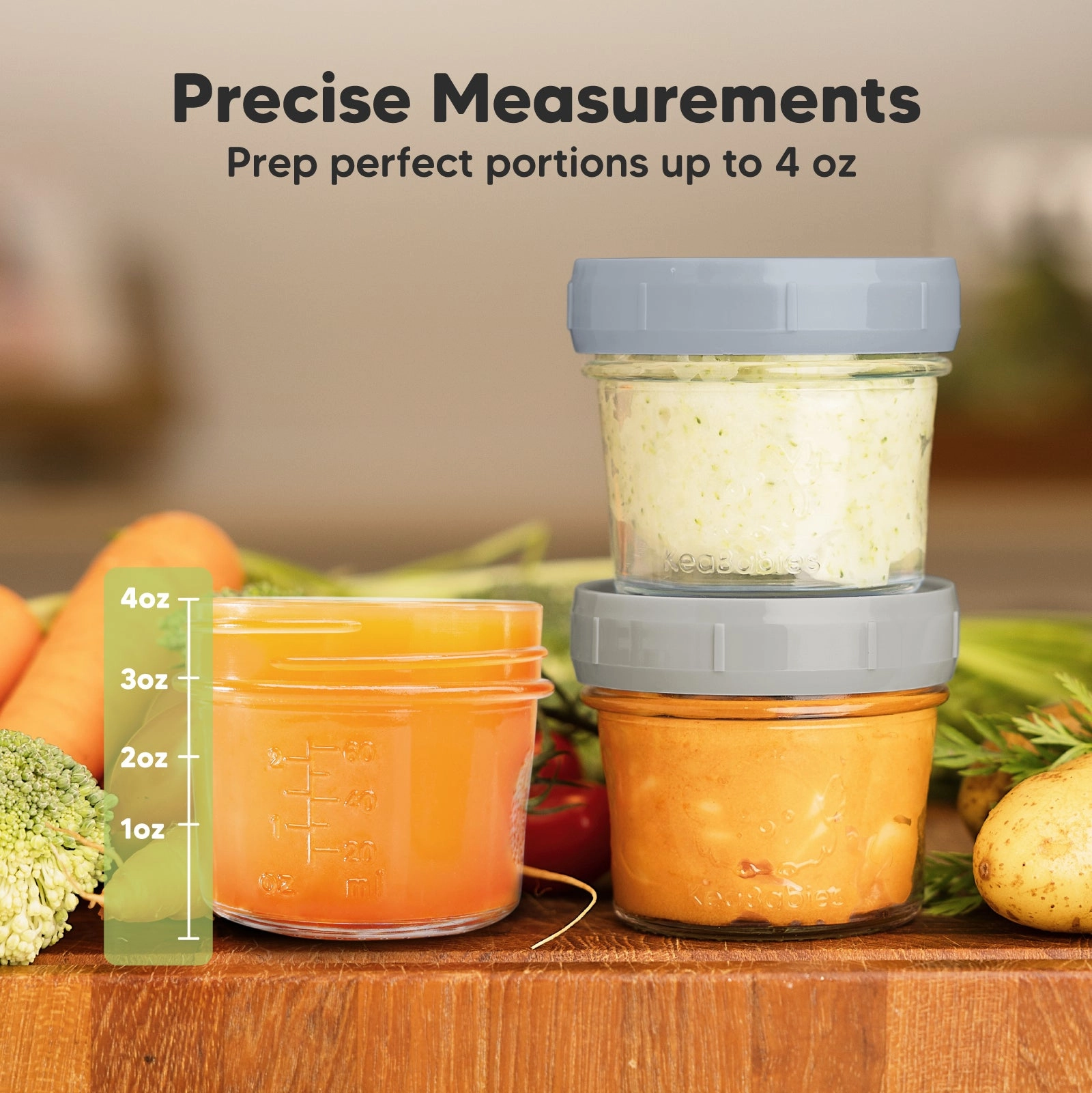 Prep Jars Baby Food Storage Glass Container (Slate)