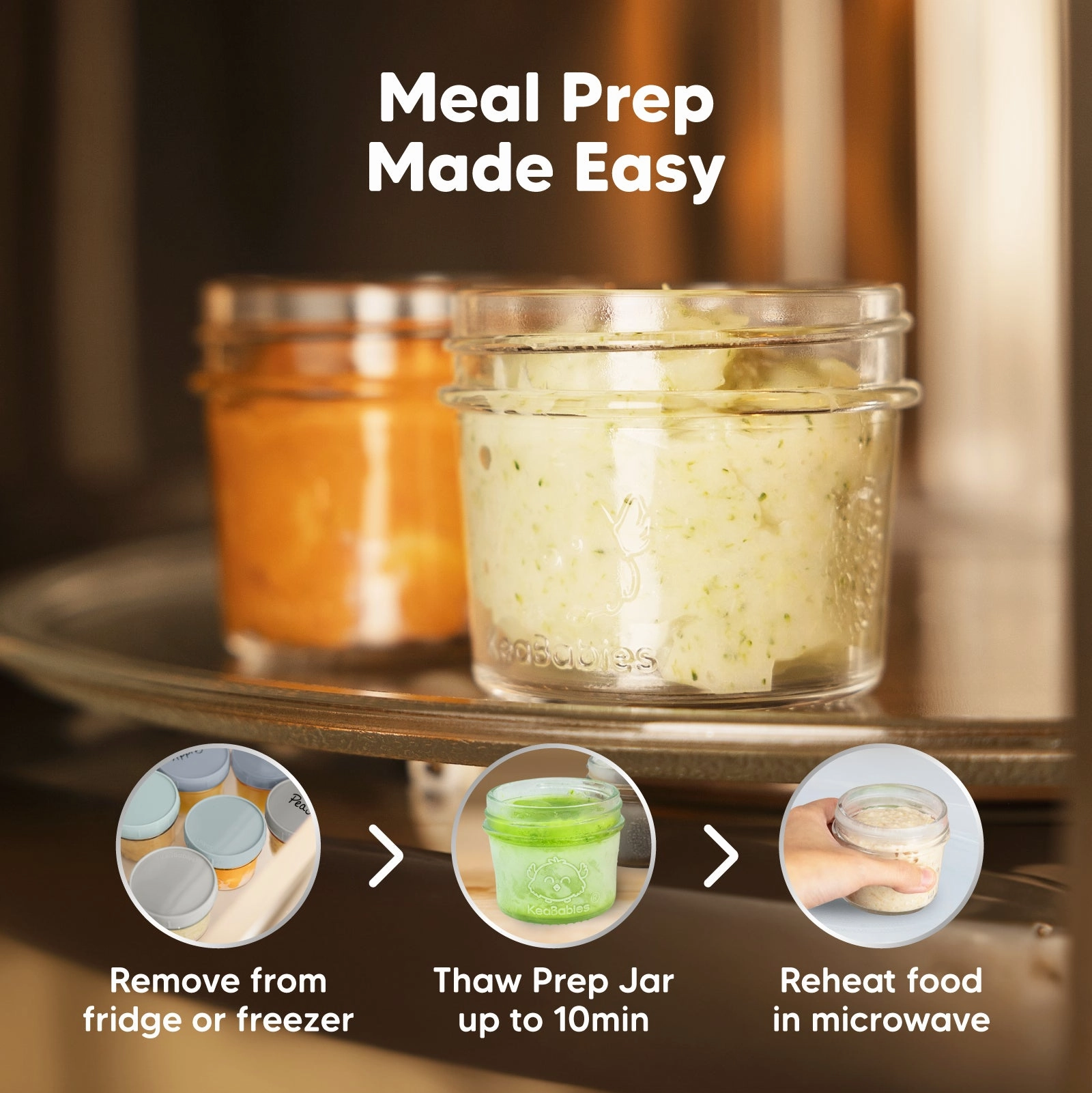 Prep Jars Baby Food Storage Glass Container (Slate)