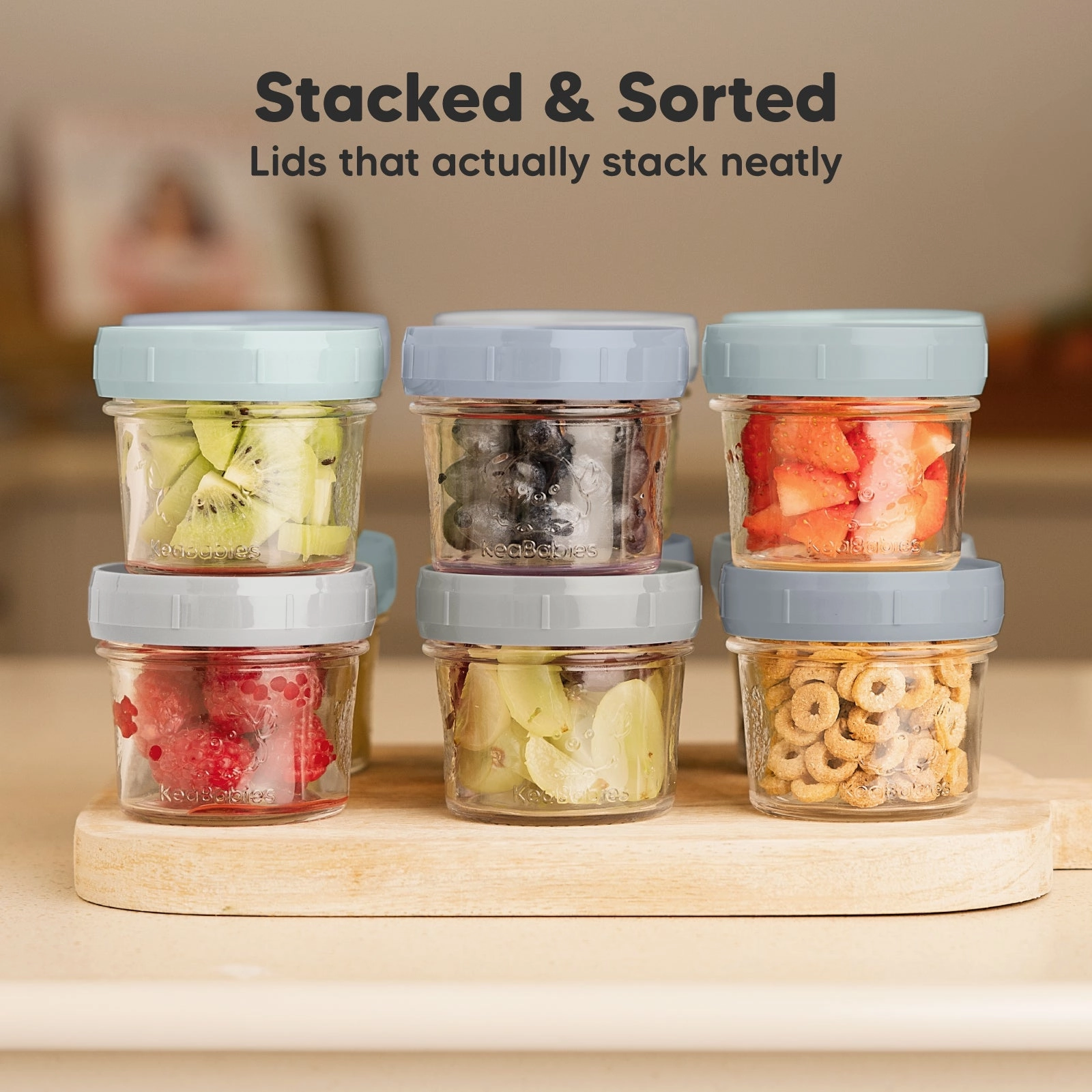 Prep Jars Baby Food Storage Glass Container (Slate)