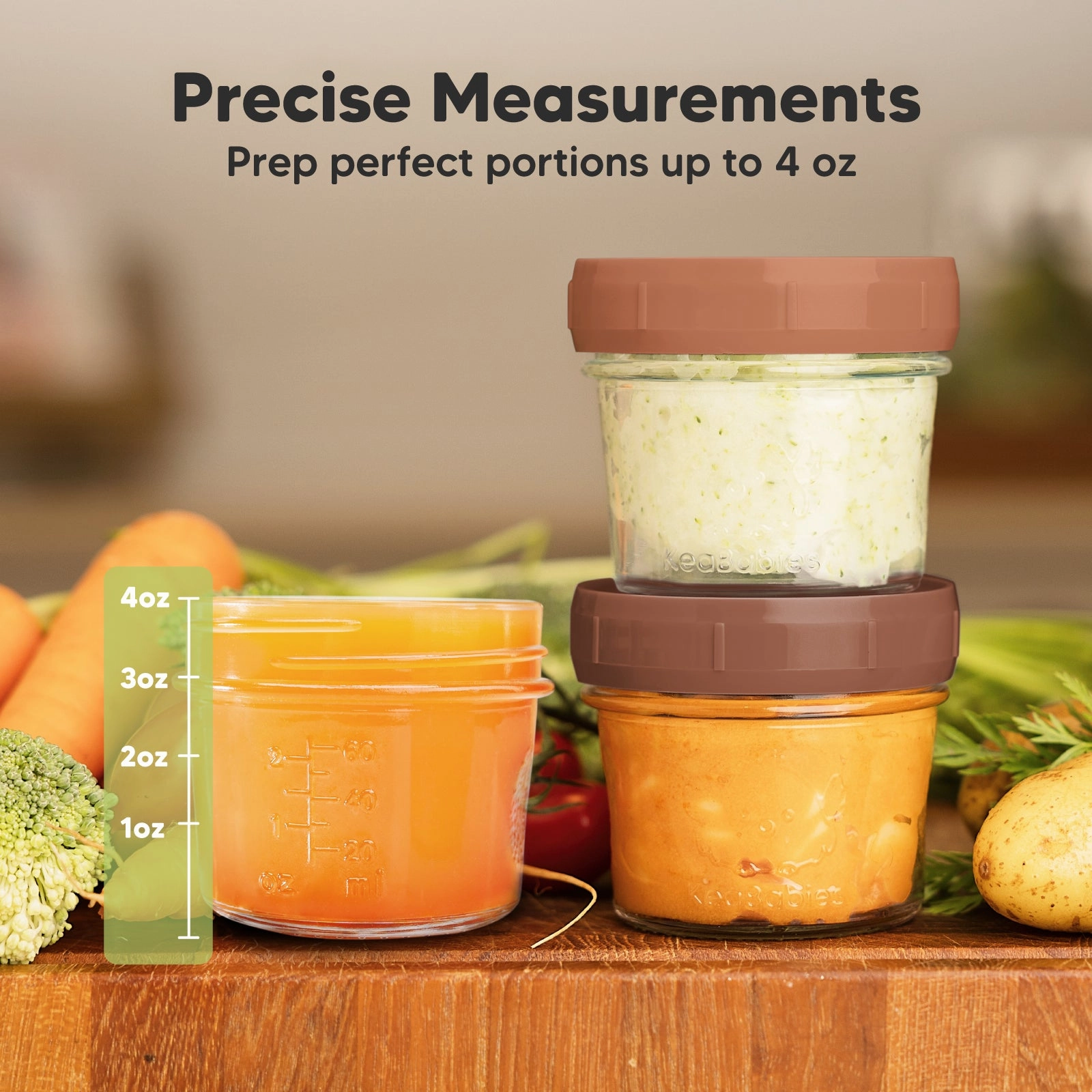 Prep Jars Baby Food Storage Glass Container (Terracotta)